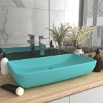 Lavabo Lusso Rettangolare Verde Chiaro Opaco 71x38 cm Ceramica