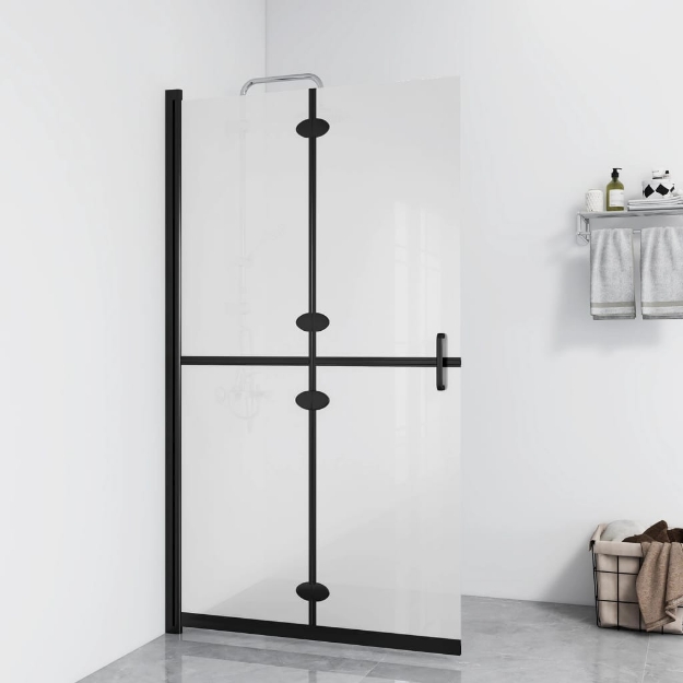 Parete per Doccia Walk-in Pieghevole in Vetro ESG 120x190 cm