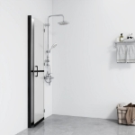 Parete per Doccia Walk-in Pieghevole in Vetro ESG 120x190 cm