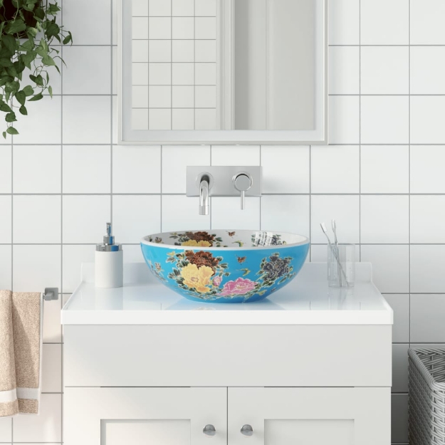 Lavabo da Appoggio Multicolore Rotondo Φ41x14 cm Ceramica