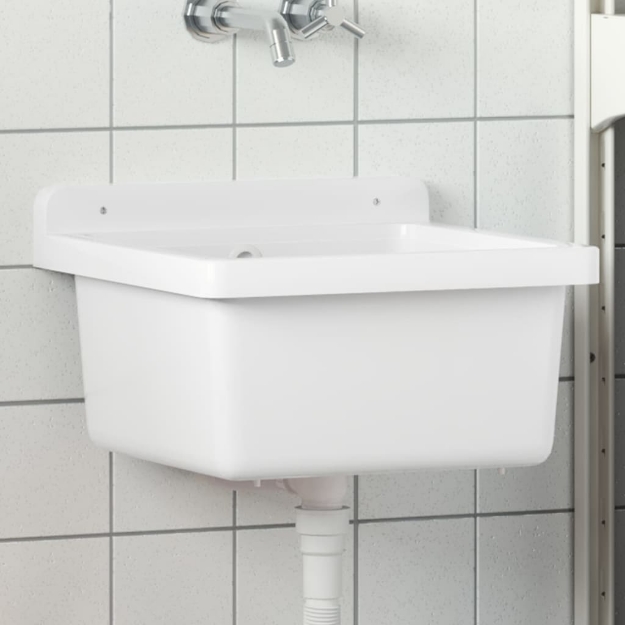 Lavabo a Parete Bianco 40x40x24 cm in Resina