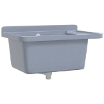 Lavabo a Parete Grigio 60x40x28 cm in Resina