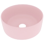 Lavandino Lusso Rotondo Rosa Opaco 40x15 cm in Ceramica