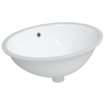 Lavandino da Bagno Bianco 56x41x20 cm Ovale in Ceramica