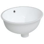 Lavandino da Bagno Bianco 38,5x33,5x19 cm Ovale in Ceramica