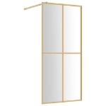 Parete per Doccia Walk-in Vetro Trasparente ESG 90x195 cm Oro