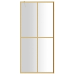 Parete per Doccia Walk-in Vetro Trasparente ESG 90x195 cm Oro