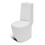 Set WC e Bidet con Piede in Ceramica Bianca