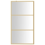 Parete per Doccia Walk-in Vetro Trasparente ESG 100x195 cm Oro