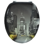 Coperchio da Toilette in MDF con Modello New York