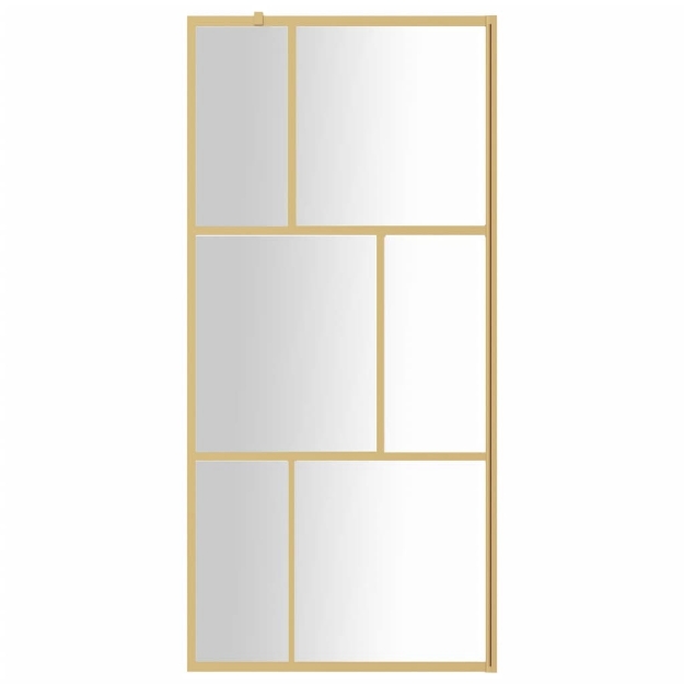 Parete per Doccia Walk-in Vetro Trasparente ESG 80x195 cm Oro