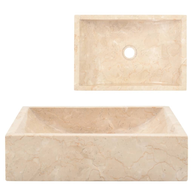 Lavello 45x30x12 cm Marmo Lucido Crema