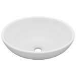 Lavandino Lusso Ovale Bianco Opaco 40x33 cm in Ceramica