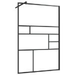 Parete Doccia Walk-in in Vetro Trasparente ESG Nera 115x195 cm