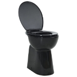 WC Sospeso con Design Senza Bordi 7 cm Più Alto Ceramica Nera