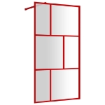 Parete per Doccia Walk-in Vetro Trasparente ESG 115x195cm Rossa