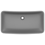 Lavabo Lusso Rettangolare Grigio Scuro Opaco 71x38 cm Ceramica