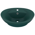 Lavabo Troppopieno Ovale Verde Scuro Opaco 58,5x39cm Ceramica