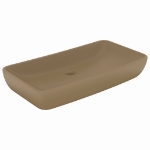 Lavandino Lusso Rettangolare Crema Opaco 71x38 cm in Ceramica