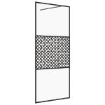 Parete per Doccia Walk-in Vetro Trasparente ESG 90x195 cm Nera