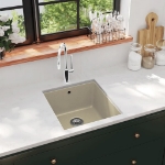 Lavello da Cucina in Granito Vasca Singola Beige