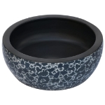 Lavabo da Appoggio Nero e Blu Rotondo Φ41x14 cm Ceramica