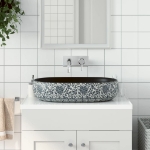 Lavabo da Appoggio Nero e Blu Ovale 59x40x14 cm Ceramica