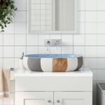 Lavabo da Appoggio Multicolore Ovale 59x40x14 cm Ceramica