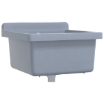 Lavabo a Parete Grigio 40x40x24 cm in Resina