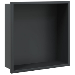 Nicchia per Doccia Nero Opaco 32x32x9cm in Acciaio Inox