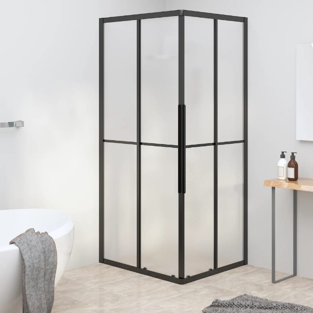 Cabina Doccia ESG Smerigliato 70x70x180 cm Nera