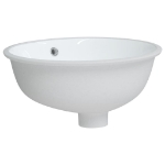 Lavandino da Bagno Bianco 37x31x17,5 cm Ovale in Ceramica