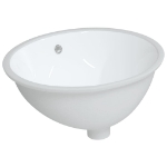 Lavandino da Bagno Bianco 49x40,5x21 cm Ovale in Ceramica