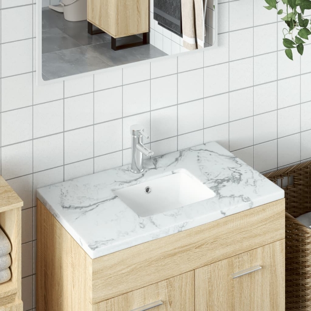 Lavandino da Bagno Bianco 36x31,5x16,5 cm Rettangolare Ceramica