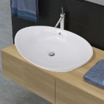 Lavello Ovale in Ceramica di Lusso con Troppopieno 59 x 38,5 cm