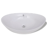 Lavello Ovale in Ceramica di Lusso con Troppopieno 59 x 38,5 cm