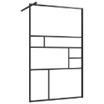 Parete Doccia Walk-in in Vetro Trasparente ESG Nera 100x195 cm