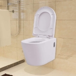 WC a Muro con Sciacquone Nascosto in Ceramica Bianco