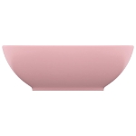 Lavandino Lusso Ovale Rosa Opaco 40x33 cm in Ceramica