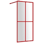 Parete per Doccia Walk-in Vetro Trasparente ESG 100x195cm Rossa