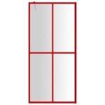 Parete per Doccia Walk-in Vetro Trasparente ESG 100x195cm Rossa