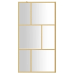 Parete per Doccia Walk-in Vetro Trasparente ESG 115x195 cm Oro