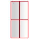 Parete per Doccia Walk-in Vetro Trasparente ESG 90x195 cm Rossa