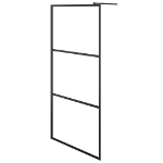 Parete Doccia Walk-in in Vetro Trasparente ESG Nera 90x195 cm