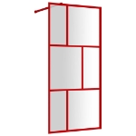 Parete per Doccia Walk-in Vetro Trasparente ESG 80x195 cm Rossa