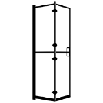 Pannello Doccia Pieghevole in ESG 100x140 cm Nero