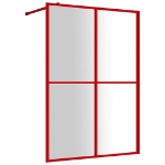 Parete per Doccia Walk-in Vetro Trasparente ESG 140x195cm Rossa