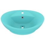 Lavabo con Troppopieno Ovale Turchese Opaco 58,5x39 cm Ceramica