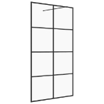 Parete Doccia Walk-in in Vetro Trasparente ESG 140x195cm Nera