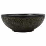 Lavabo da Appoggio Nero Rotondo Φ41x14 cm Ceramica